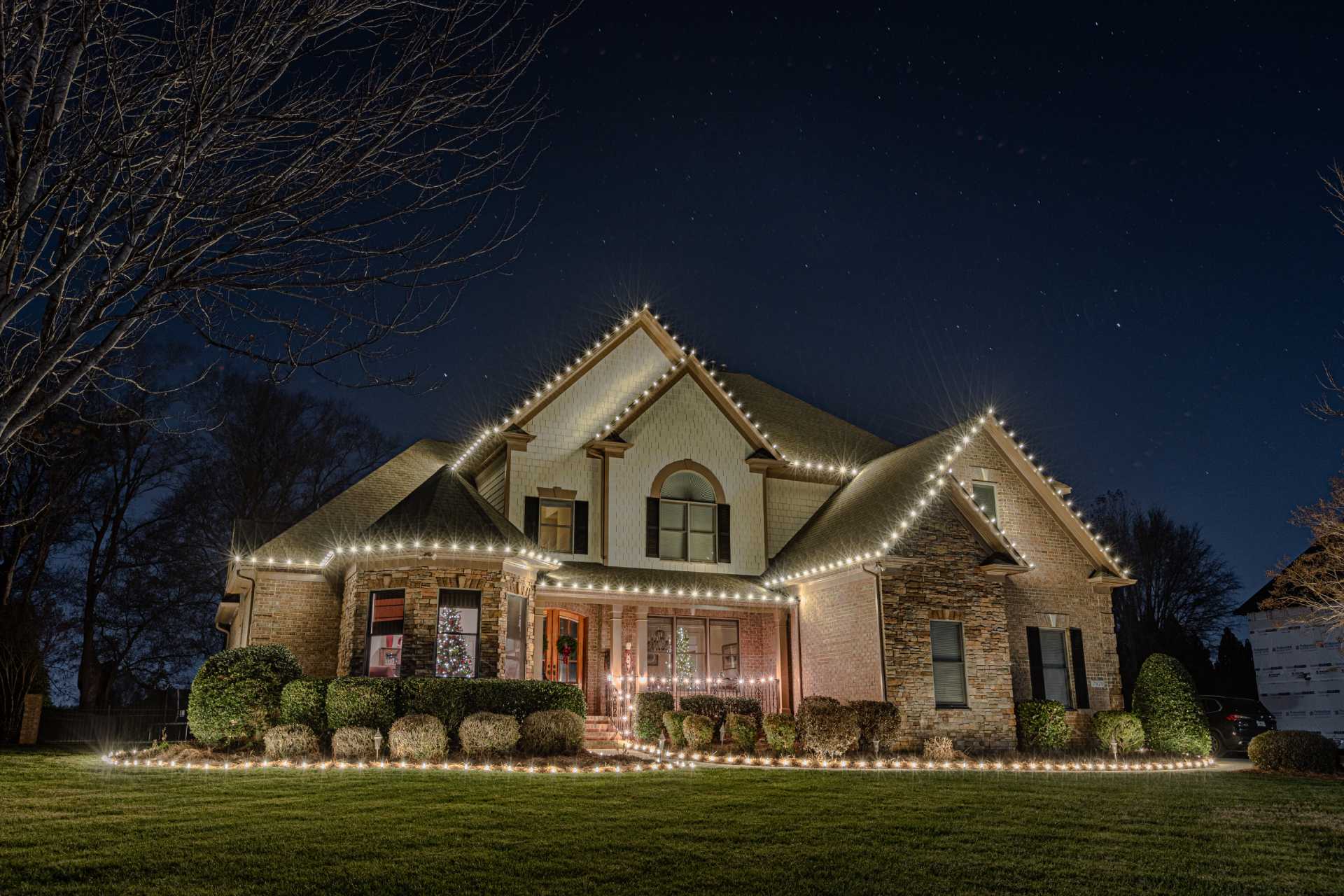 milton christmas light installation